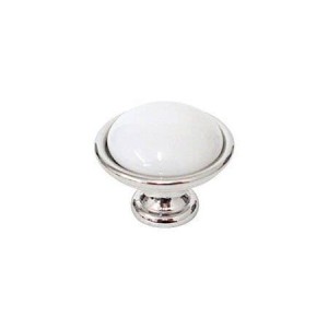 Chromowana gałka meblowa z porcelany 40 mm- Brando 32