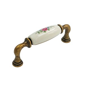 Decorani 09.2F - uchwyt ceramiczny z kwiatem na 96 mm
