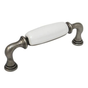 Decorani 19 -UCHWYT CERAMICZNY  z białą porcelaną  na 96mm