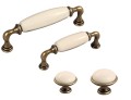 Decorani 09 -UCHWYT CERAMICZNY z kremową porcelaną na 96mm- kolekcja