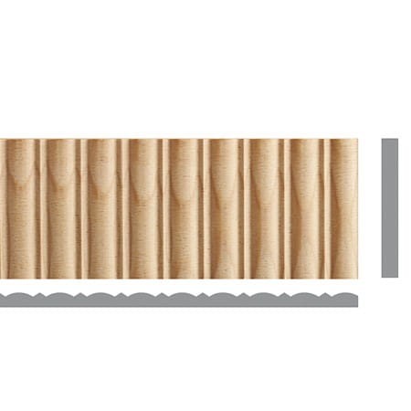 LISTWA DREWNIANA RYFLOWANA, SZTUKATERIA 50x7x1200 mm