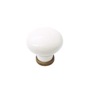 Marco 09 - gałka meblowa z białą porcelaną na 25mm