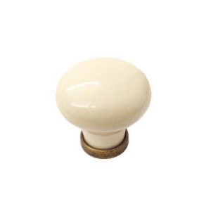 Marco 09- gałka meblowa z ciemną kremową porcelaną na 30mm