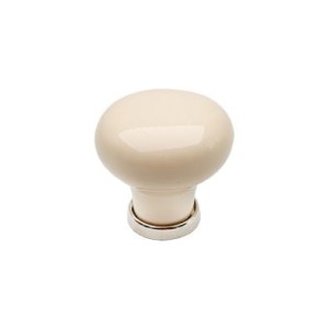 Marco 32- gałka meblowa z ciemną kremową porcelaną na 30mm