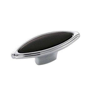 Cos 36- gałka meblowa chromowana z czarną porcelaną 69mm