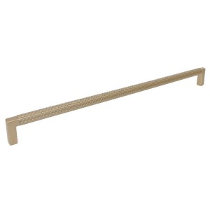 TRAMA DH - Radełkowany uchwyt meblowy ZŁOTY MAT na 320 mm