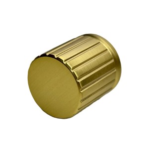 Groov 12- gałka meblowa ryflowana mosiądz szczotkowany  28 mm