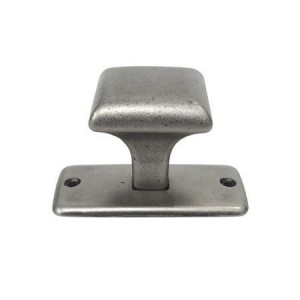 Flut 19- gałka meblowa z szyldem STARA STAL 25x25 mm