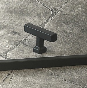 Czarna gałka meblowa T-BAR- Etnos 6C 