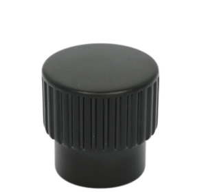 Ryflowana gałka meblowa czarny mat 25mm- Lagna N4