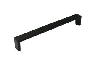 Ryflowany uchwyt meblowy czarny mat 160mm - Lagna N4