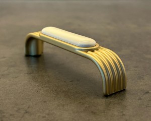 Uchwyt do mebli porcelanowy mosiądz 96mm- Ponato F3