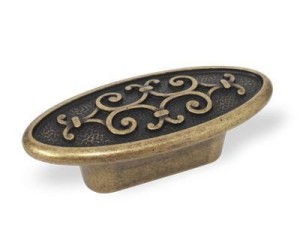 Gałka do mebli stary mosiądz 73 x 31 mm- Riccia 09 