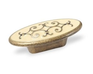 Gałka do mebli stary mosiądz 73 x 31 mm- Riccia 09 
