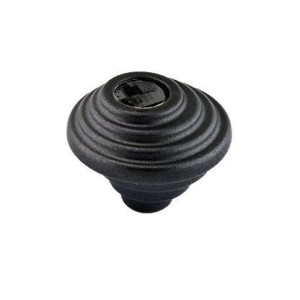 Gałka do mebli czarna z kryształem 52mm- Twist N2