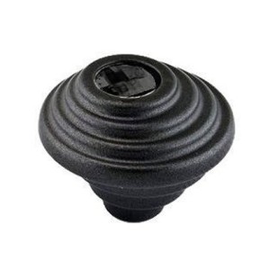 Gałka do mebli czarna z kryształem 72mm- Twist N2