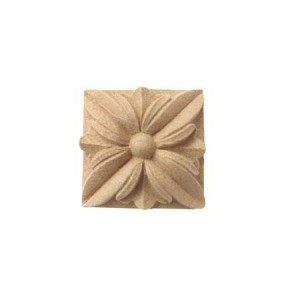 Rozeta kwadratowa 40x40 mm – ornament meblowy z pyłu drzewnego, motyw roślinny
