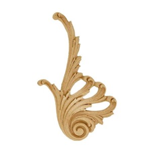 Ornament meblowy  lewy 200x100 mm – fryz dekoracyjny z motywem aloesu, z pyłu drzewnego