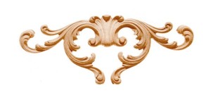 Ornament meblowy dekor 300x120 mm – dekoracja z pyłu drzewnego