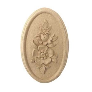 Ornament dekoracyjny meblowy 155x100 mm – kwiatowy, z pyłu drzewnego