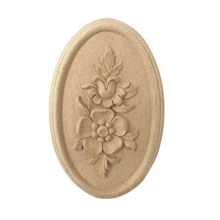 Ornament dekoracyjny meblowy 155x100 mm – kwiatowy, z pyłu drzewnego.jpg