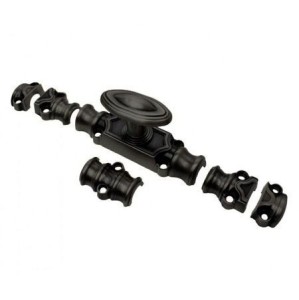 Ozdobny zamek meblowy 128x36 mm, czarny