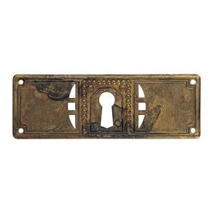 Szyld meblowy Pigato mosiądz patynowany 97x33 mm ozdobny