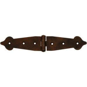 Zawias żelazny dekoracyjny 182x30 mm stal stare żelazo z efektem rdzy