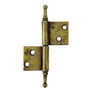 Zawias do mebli składany prawy 50x85 mm stal mosiądzowana mosiądz patynowany