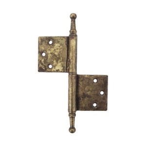 Zawias do mebli składany lewy 70x115 mm stal mosiądzowana mosiądz patynowany