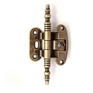 Zawias meblowy łamany z regulacją stary mosiądz 55x104 mm