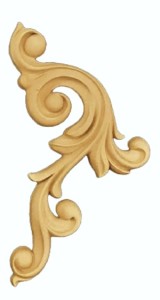 Ornament dekoracyjny z pyłu drzewnego prawy 90x180 mm