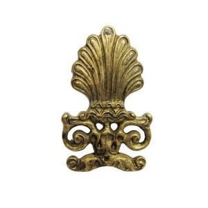 Ornament mosiężny patynowany 45x73 mm