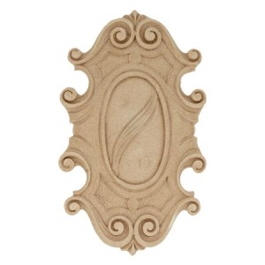 Ornament / dekor meblowy z pyłu drzewnego – kartusz, aplikacja dekoracyjna 120-200mm