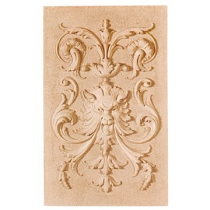 Ornament / panel dekoracyjny z pyłu drzewnego – motyw kwiatowy 395x240x26 mm