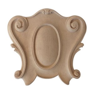 Ornament dekoracyjny  meblowa z pyłu drzewnego – kartusz 200x205x12mm