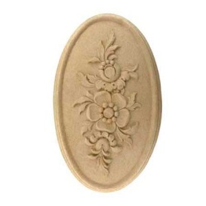 Ornament dekoracyjny z pyłu drzewnego – motyw kwiatowy 220x130x13 mm