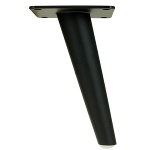 Noga meblowa skośna stalowa – stożek, 230 mm czarny mat