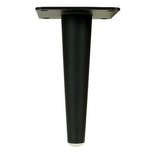 Noga meblowa prosta stalowa – stożek, czarny mat 180 mm
