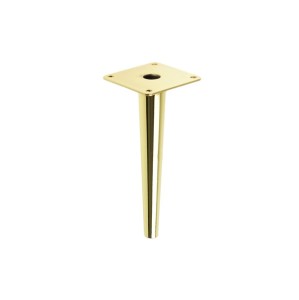 Noga metalowa prosta stożek Ø30xØ17x H180 mm Mosiądz połysk.