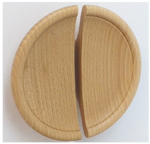Uchwyty do mebli półokrągłe dębowe – 2 szt. ∅ 140 mm