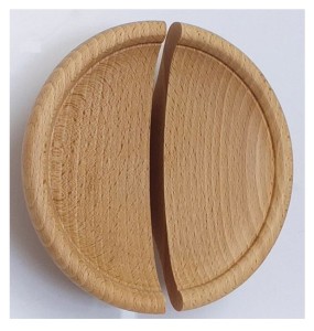Uchwyty do mebli półokrągłe dębowe – 2 szt. ∅ 158 mm