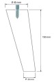 Noga meblowa drewniana skośna 150 mm – techniczny rysunek