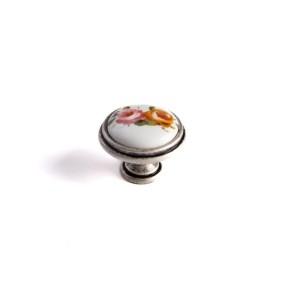 Gałka do mebli porcelanowa stare srebro 35 mm- Asti E8.85