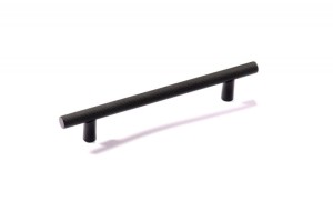 Czarny ryflowany uchwyt reling 128 mm- Italiano Nero