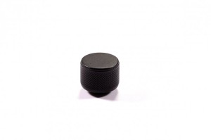 Czarna ryflowana gałka meblowa 18 mm- Italiano Nero 