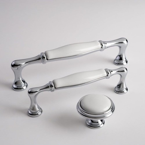 uchwyt porcelanowy chromowany 128mm