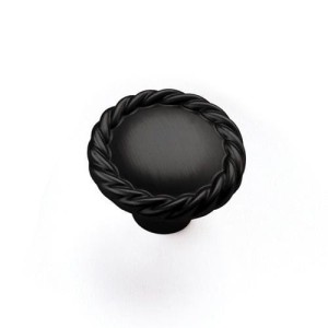 Rope- czarna gałka do mebli 34 mm