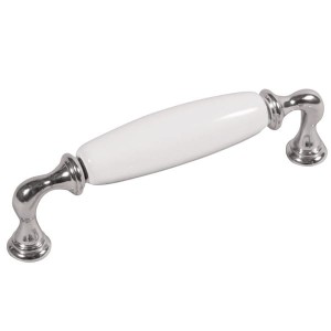 Uchwyt do mebli biała porcelana 128mm- Decorani 32 