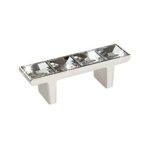 Chromowany uchwyt meblowy Swarovski 64 mm- Luxus